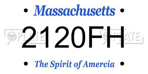 2120FH Massachusetts License Plate