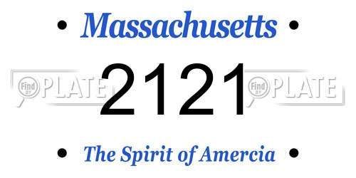 2121 Massachusetts License Plate
