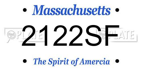 2122SF Massachusetts License Plate