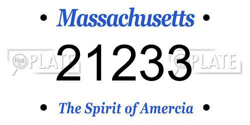 21233 Massachusetts License Plate
