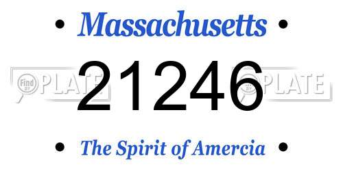 21246 Massachusetts License Plate