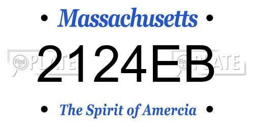 2124EB Massachusetts License Plate