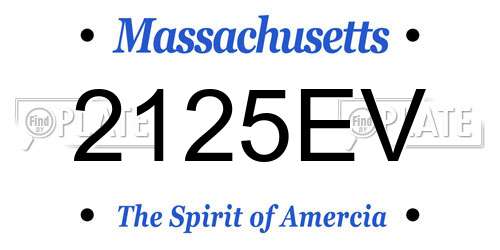 2125EV Massachusetts License Plate