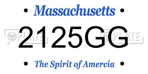 2125GG Massachusetts License Plate