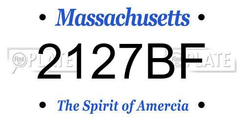 2127BF Massachusetts License Plate