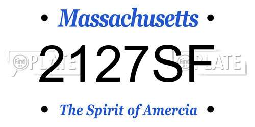 2127SF Massachusetts License Plate