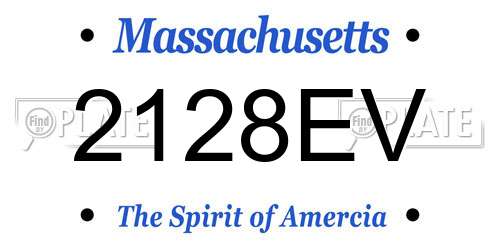 2128EV Massachusetts License Plate