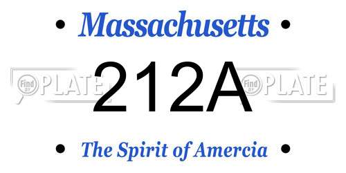 212A Massachusetts License Plate