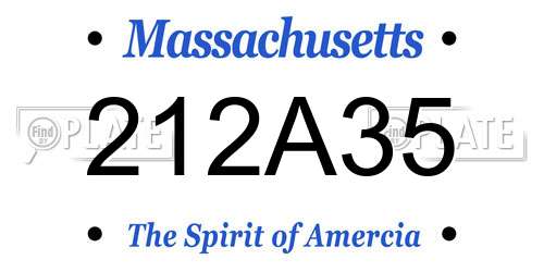 212A35 Massachusetts License Plate