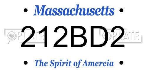 212BD2 Massachusetts License Plate