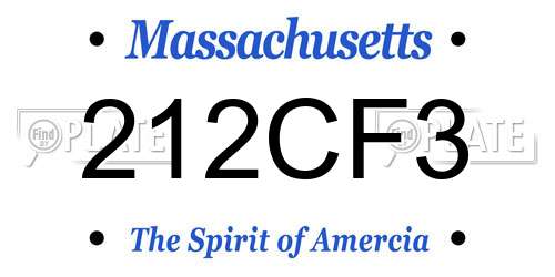 212CF3 Massachusetts License Plate