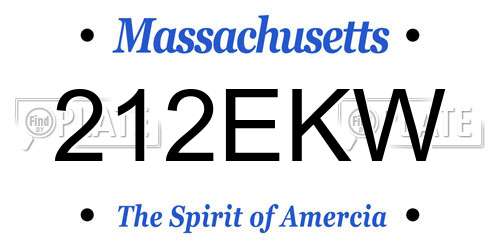 212EKW Massachusetts License Plate