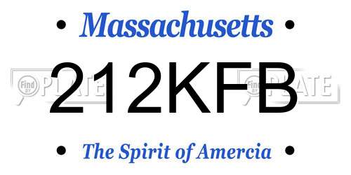 212KFB Massachusetts License Plate