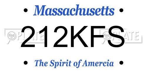 212KFS Massachusetts License Plate