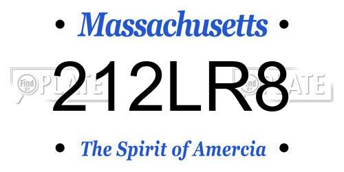 212LR8 Massachusetts License Plate