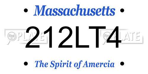 212LT4 Massachusetts License Plate