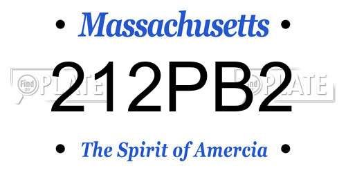 212PB2 Massachusetts License Plate