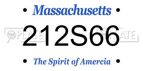 212S66 Massachusetts License Plate