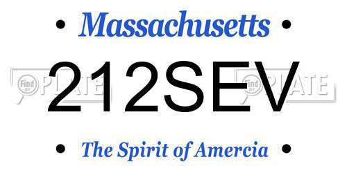 212SEV Massachusetts License Plate