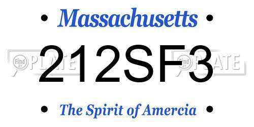 212SF3 Massachusetts License Plate
