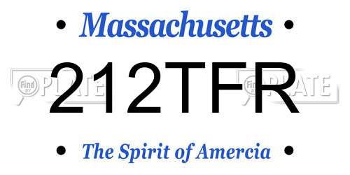 212TFR Massachusetts License Plate