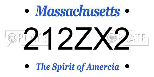 212ZX2 Massachusetts License Plate