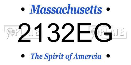 2132EG Massachusetts License Plate