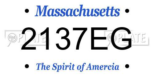 2137EG Massachusetts License Plate