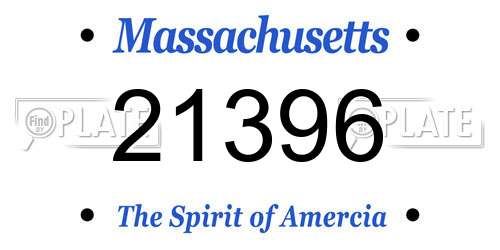 21396 Massachusetts License Plate