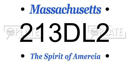 213DL2 Massachusetts License Plate