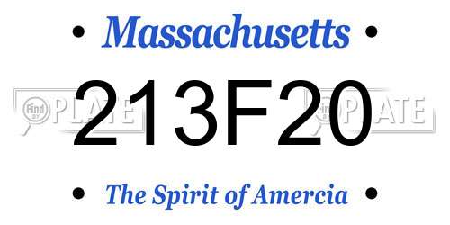 213F20 Massachusetts License Plate