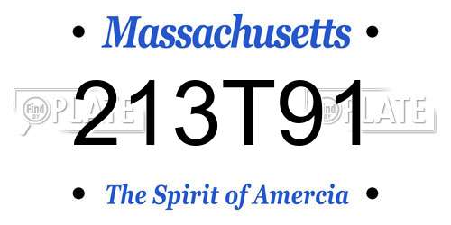 213T91 Massachusetts License Plate