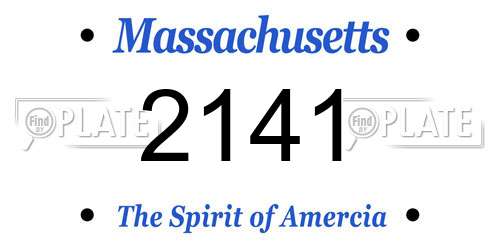 2141 Massachusetts License Plate