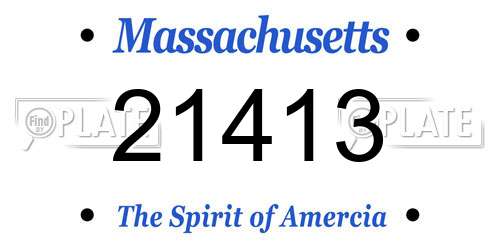 21413 Massachusetts License Plate