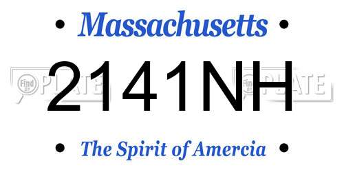 2141NH Massachusetts License Plate