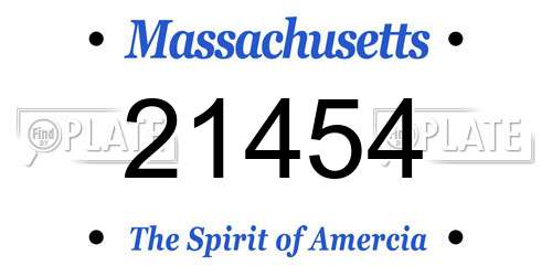 21454 Massachusetts License Plate