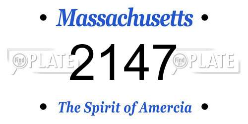 2147 Massachusetts License Plate