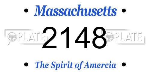 2148 Massachusetts License Plate