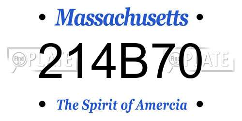214B70 Massachusetts License Plate