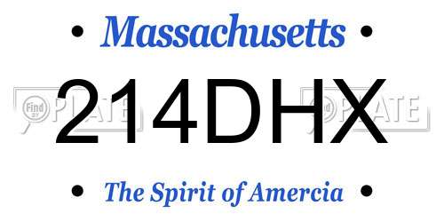 214DHX Massachusetts License Plate