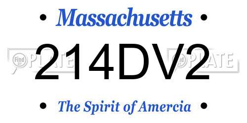 214DV2 Massachusetts License Plate