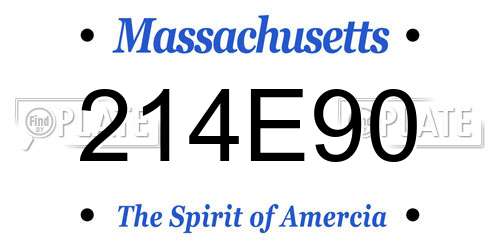 214E90 Massachusetts License Plate