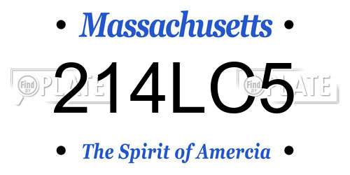 214LC5 Massachusetts License Plate