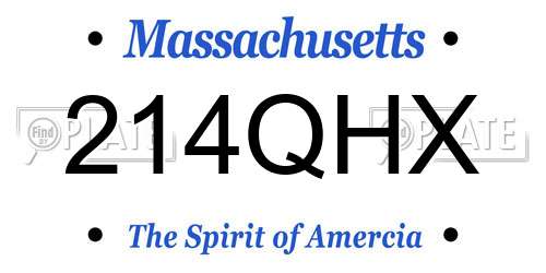 214QHX Massachusetts License Plate