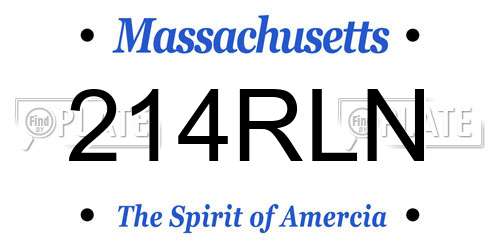 214RLN Massachusetts License Plate
