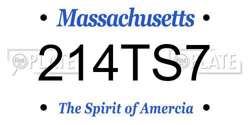 214TS7 Massachusetts License Plate