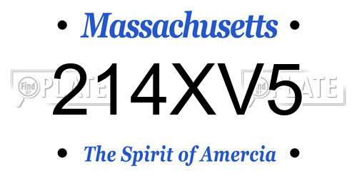 214XV5 Massachusetts License Plate