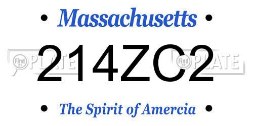 214ZC2 Massachusetts License Plate
