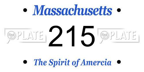 215 Massachusetts License Plate