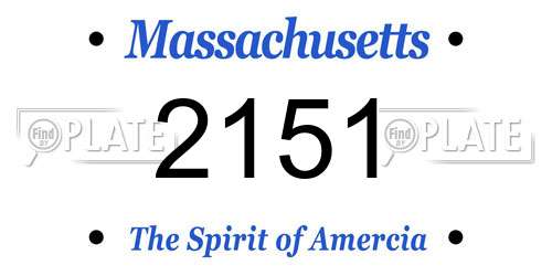 2151 Massachusetts License Plate